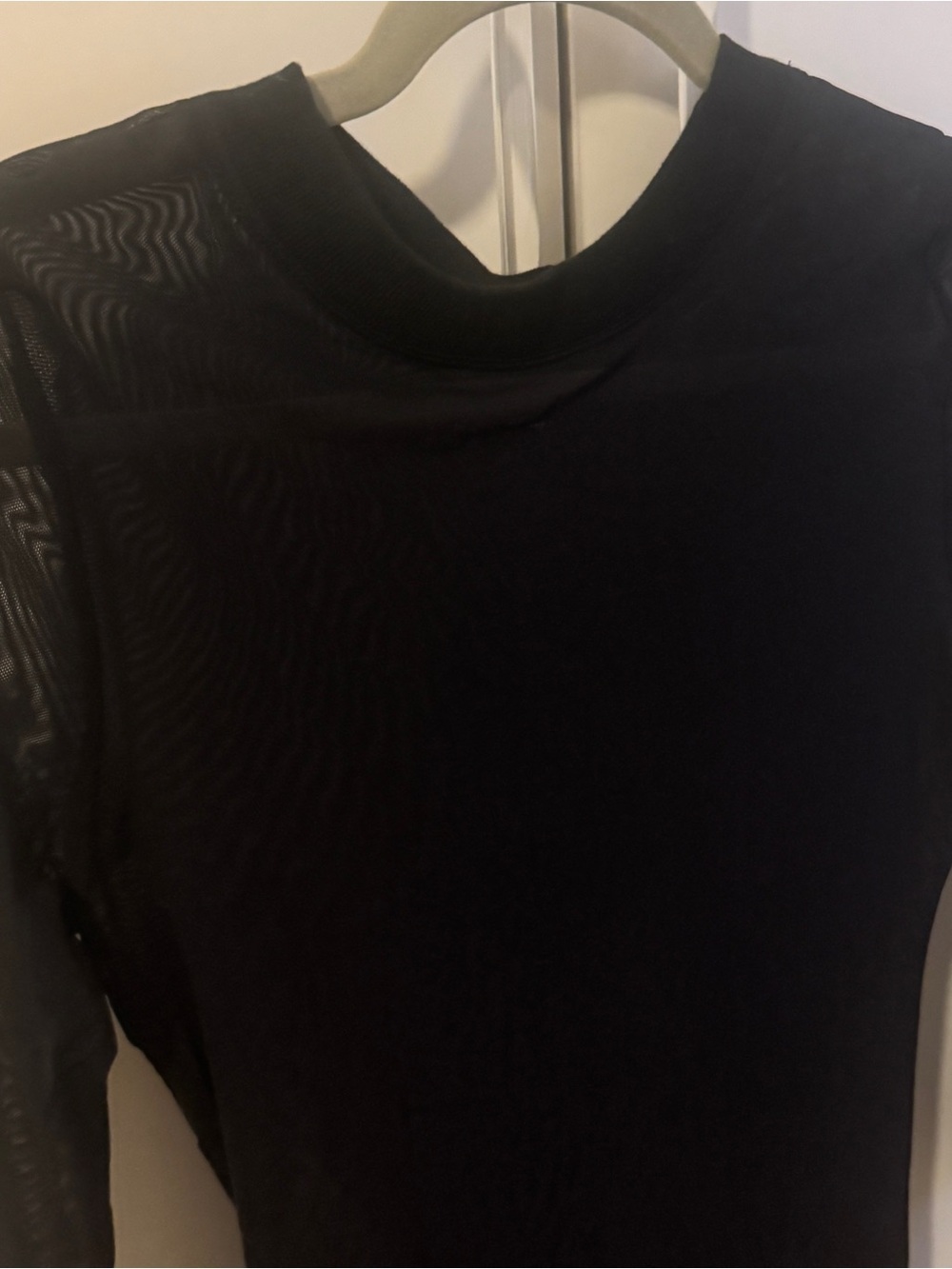 Black Mesh Long Sleeve Dress - Picture 2 of 4